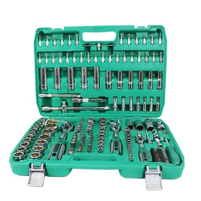 Набір інструментів із 172 предметів Repair Tool хромованадієва сталь для ремонту та обслуговування в пластиковому кейсі Green