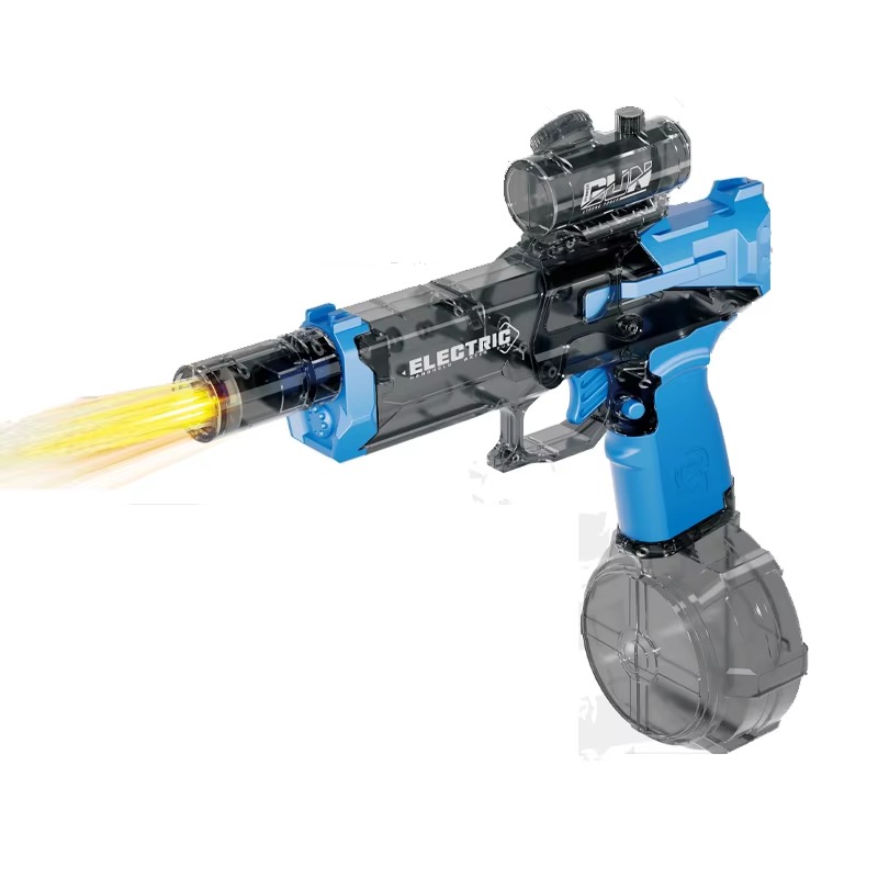 Електричний водяний пістолет бластер на акумуляторі з імітацією вогняного світла Aqua Combat AG-8881 Blue
