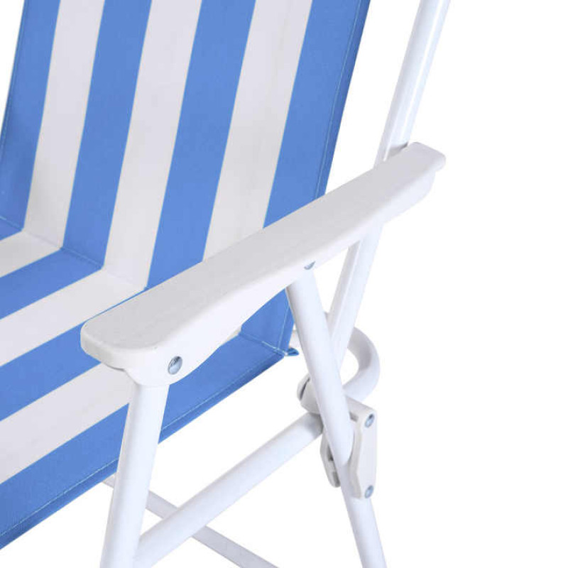 Стілець складаний 76X50X51 cм. метал+тканина для дачі та пікніка EC-0988 Blue Стілець складаний 76X50X51 cм. метал+тканина для дачі та пікніка EC-0988 Blue