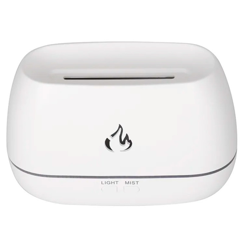 Ультразвуковий зволожувач повітря 200мл з ефектом полум'я RGB LED 7 кольорів 6Вт White
