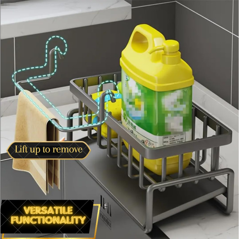 Органайзер металевий 23х9х11см для миття посуду і кухонного приладдя LS-7825 Grey