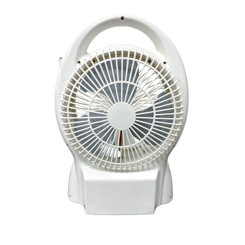 Портативний акумуляторний вентилятор 8" Bluetooth, USB з радіо та сонячною батареєю та 2 LED лампи N288 White