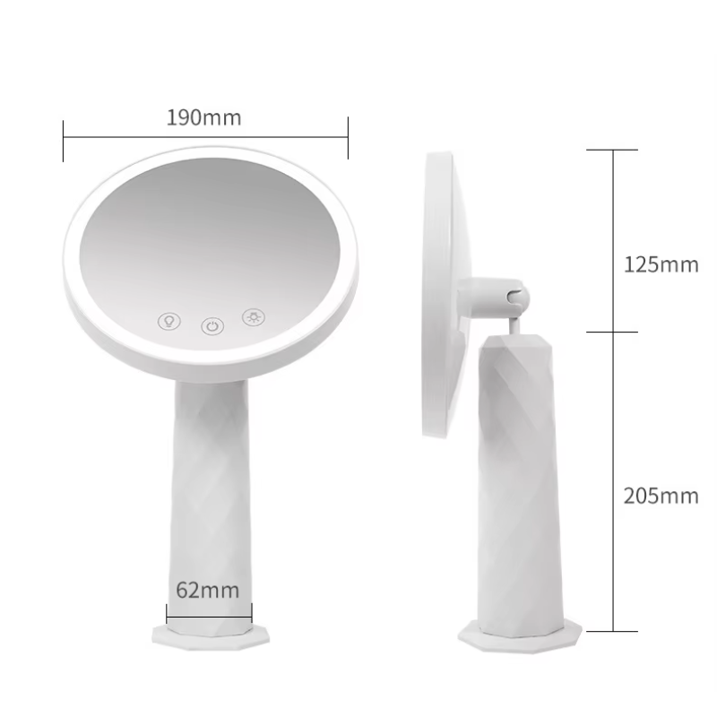Дзеркало-нічник кругле поворотне Magic Mirror з LED підсвічуванням SM-1126 White