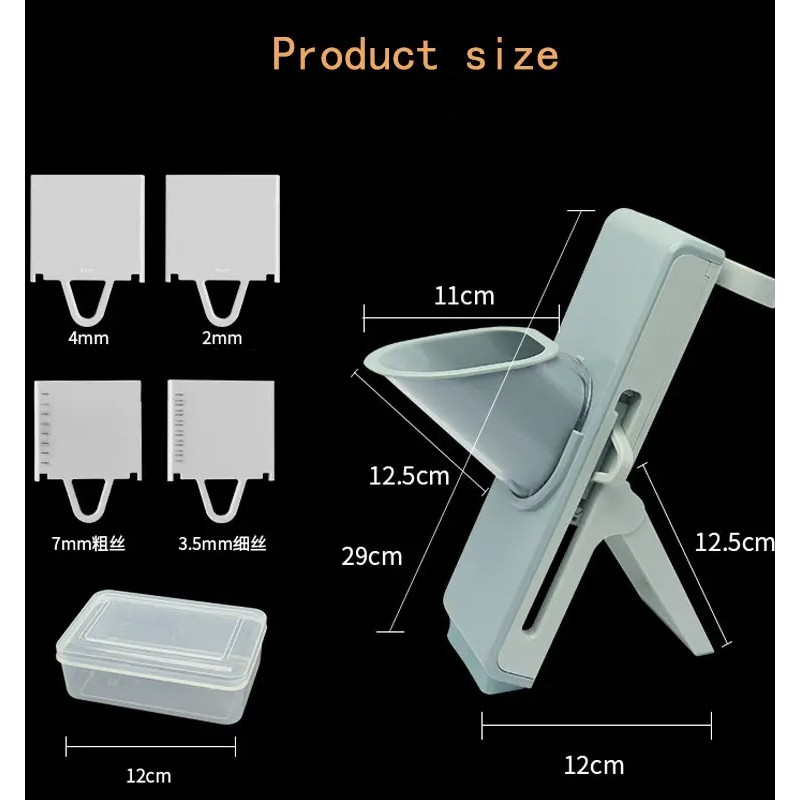 Багатофункціональна овочерізка подрібнювач Vegetable Cutter для овочів та фруктів ножі з нержавіючої сталі Grey