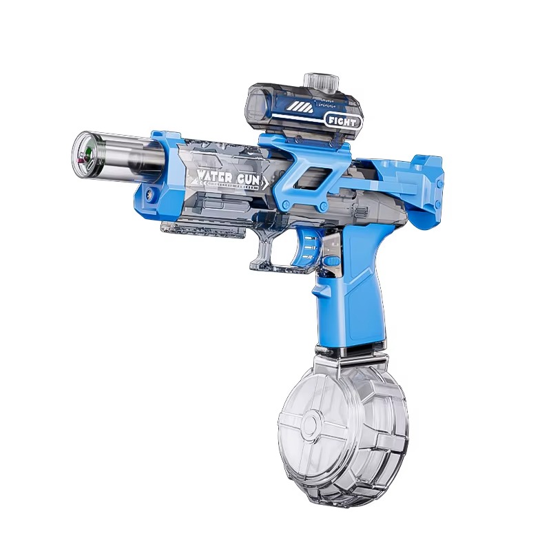 Електричний водяний пістолет бластер на акумуляторі з імітацією вогняного світла Aqua Combat AG-8881 Blue