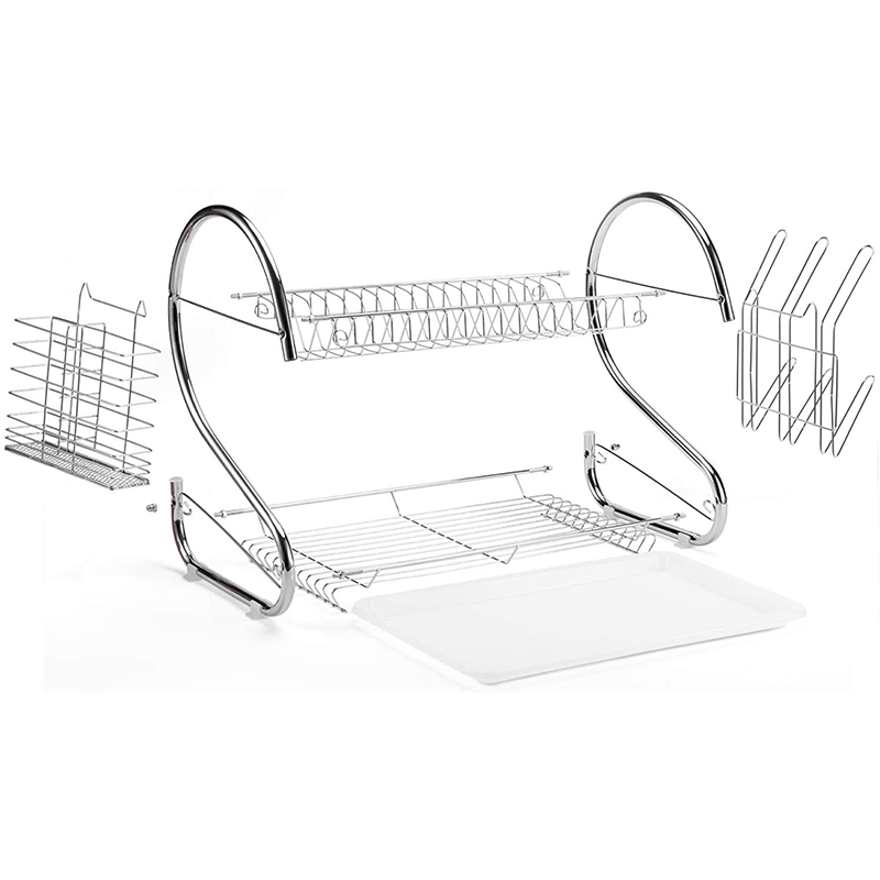 Органайзер-сушарка для посуду Easy Dry 40х26х13 см з металу LS-7821 Silver