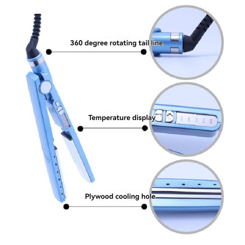 Плойка-випрямляч для випрямлення волосся 60Вт Nano Titanium PRO MN-1245 Blue