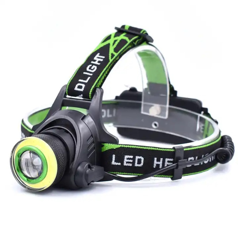 Ліхтарик налобний акумуляторний високої потужності 4 режими свічення BAILONG BL-T107-T6 Black/Green