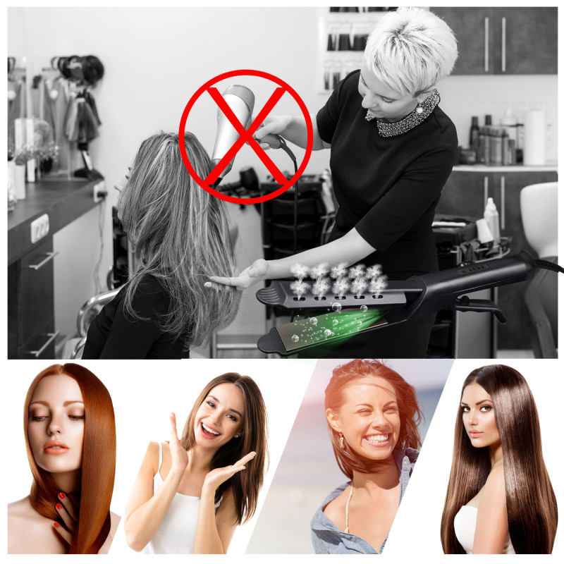 Багатофункціональна плойка-випрямляч стайлер для випрямлення волосся Proramindong RD-8218 Black