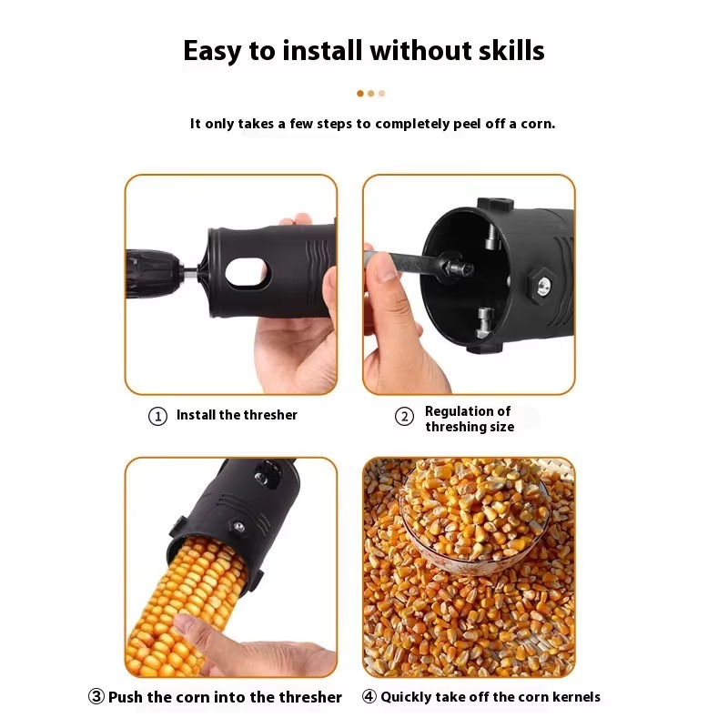 Насадка на дриль / шуруповерт для швидкого очищення кукурудзи MP-0989 Black