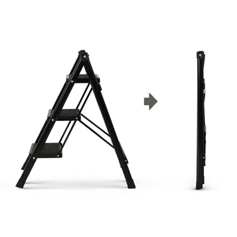 Драбина на 3 щаблі складні міцні сходи до 150кг Red