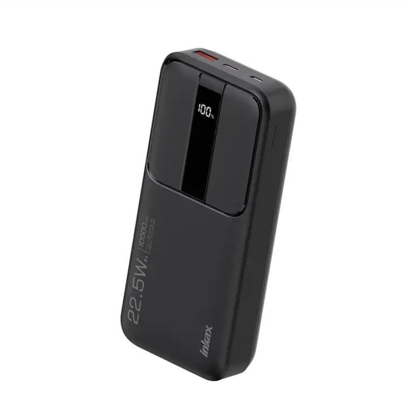 Портативний зарядний пристрій павербанк PD+QC 3.0 10 000mAh з РК-цифровим дисплеем 22.5W Inkax PBQ-06 Black