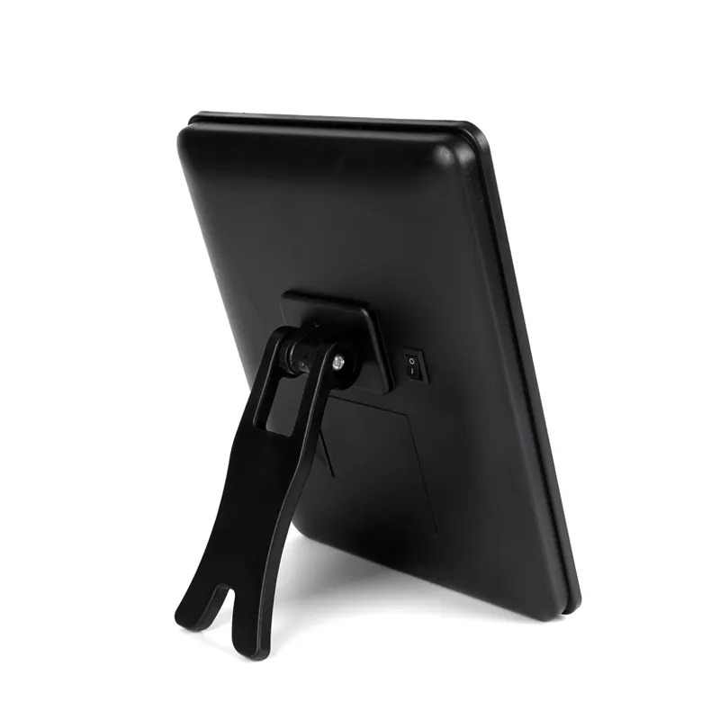 Настольное зеркало для макияжа с LED подсветкой и ножкой подпоркой прямоугольное Black Настольное зеркало для макияжа с LED подсветкой и ножкой подпоркой прямоугольное Black