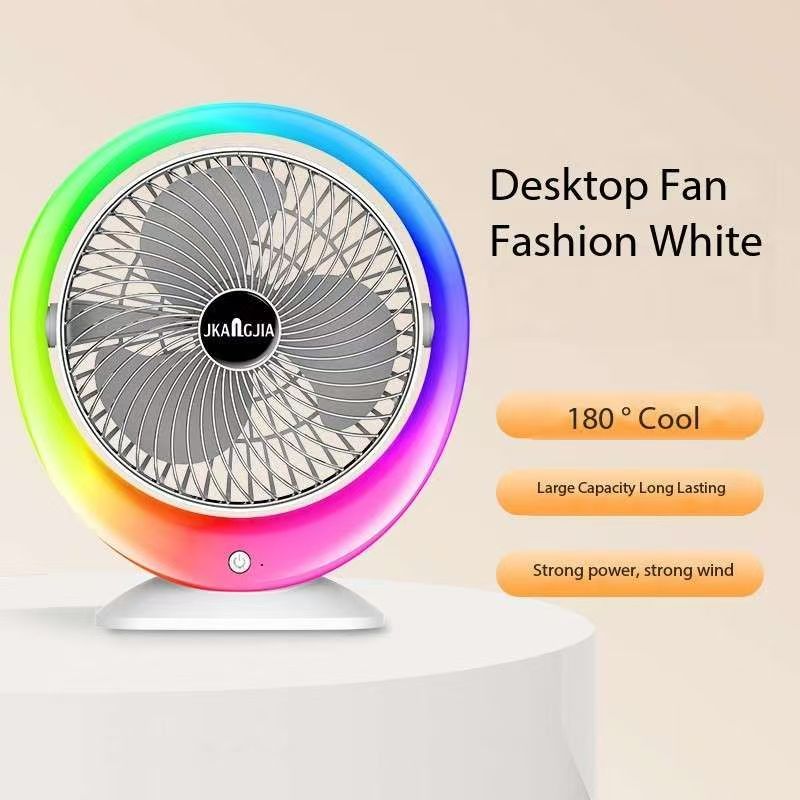 Вентилятор з зволожувачем повітря з LED підсвіткою TYPE-C на акумуляторі Mini Fan MF-2183 RGB