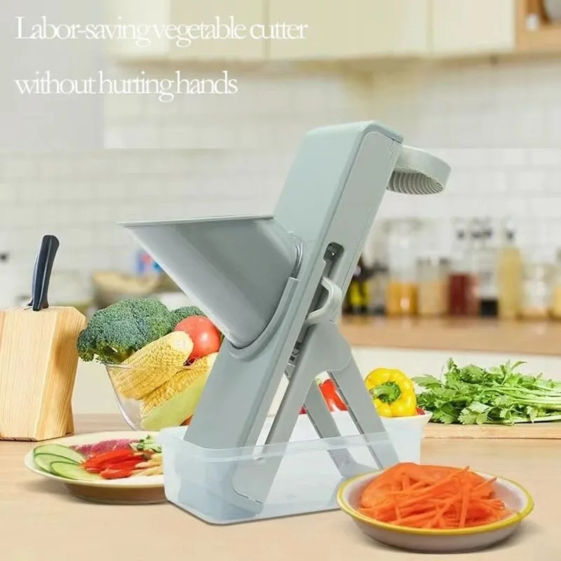 Багатофункціональна овочерізка подрібнювач Vegetable Cutter для овочів та фруктів ножі з нержавіючої сталі Grey