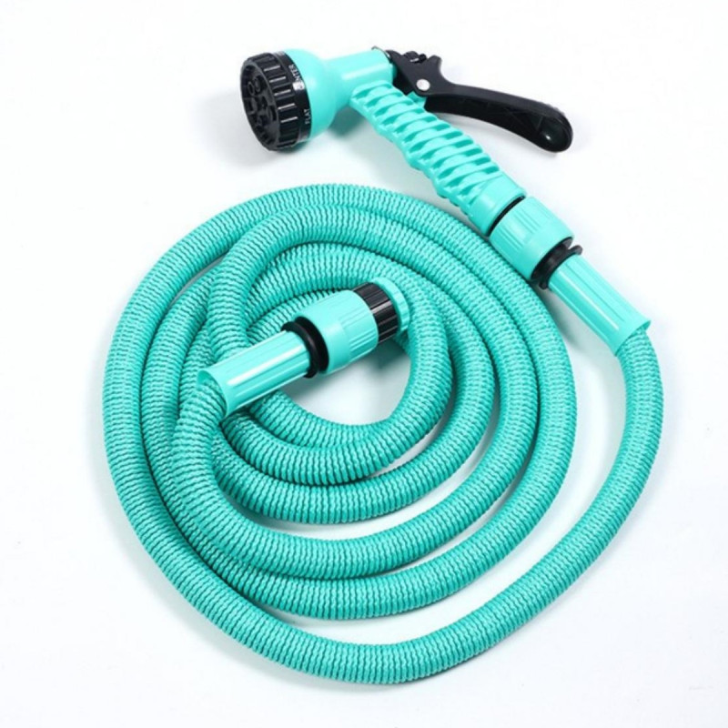 Розтяжний поливальний шланг 22,5м з розпилювачем на 7 режимів Expandable Garden Hose K-75FT Turquoise