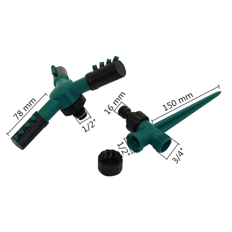 Розпилювач для газону з інсталяційним шипом і автоматичною головкою, що обертається Best Garden BG-8975 Green