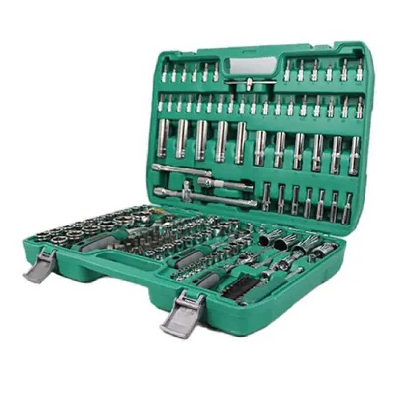 Набір інструментів із 172 предметів Repair Tool хромованадієва сталь для ремонту та обслуговування в пластиковому кейсі Green
