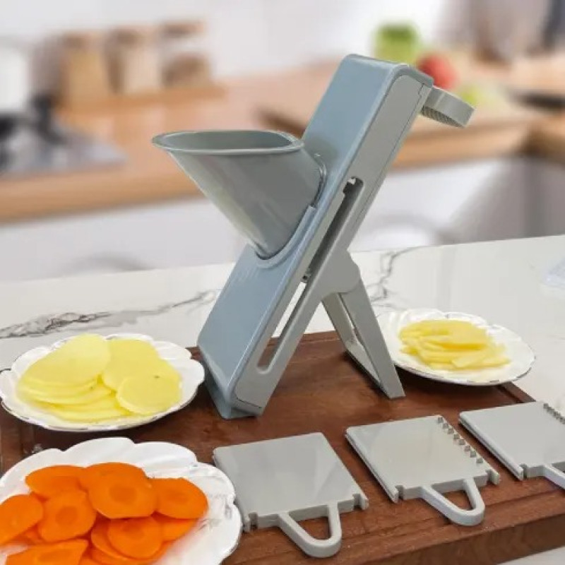 Багатофункціональна овочерізка подрібнювач Vegetable Cutter для овочів та фруктів ножі з нержавіючої сталі Grey