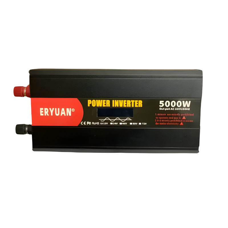 Перетворювач напруги 5000W з 12V в 220V чистий синус інвертор із захистом від замикання звуковий сигнал LCD Black