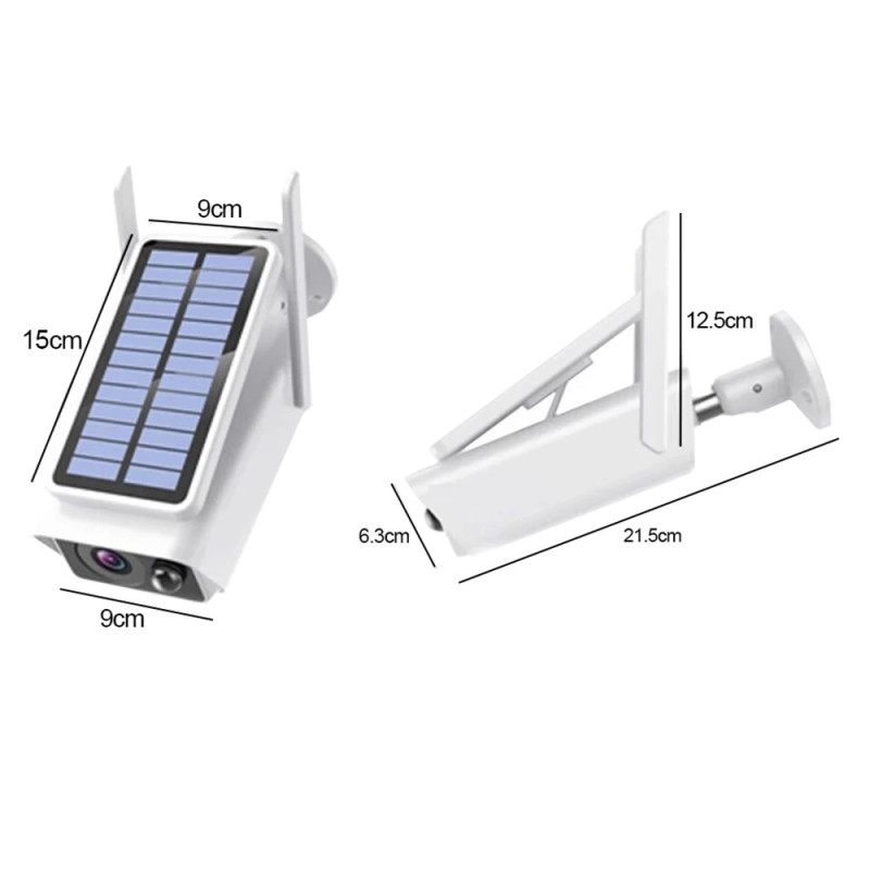 Камера відеоспостереження вулична не поворотна з сонячною панеллю WIFI Solar ABQ-Q1 2MP FHD-Contains two 18650 batteries Білий