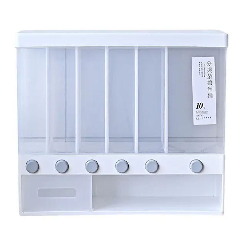 Органайзер для круп та для сипучих продуктів на 6 секцій 10 літрів пластиковий 14х38х32см MA-2000 White