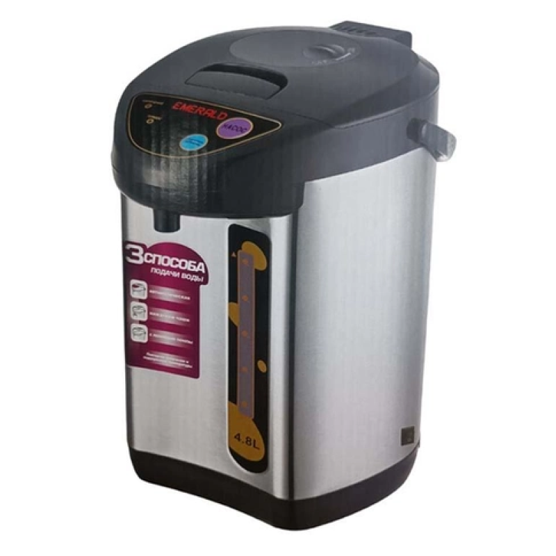 Термопот електричний 5.8л нержавіюча сталь 3 способи подачі рідини 900Вт Duet Thermo Pot D-858 Silver