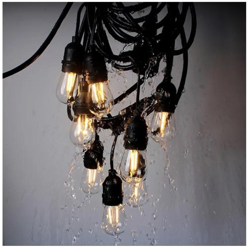 Гірлянда вулична з сонячною панеллю і ретро лампами 5м 10ламп для альтанки і веранди SFK-13 Warm white Гірлянда вулична з сонячною панеллю і ретро лампами 5м 10ламп для альтанки і веранди SFK-13 Warm white