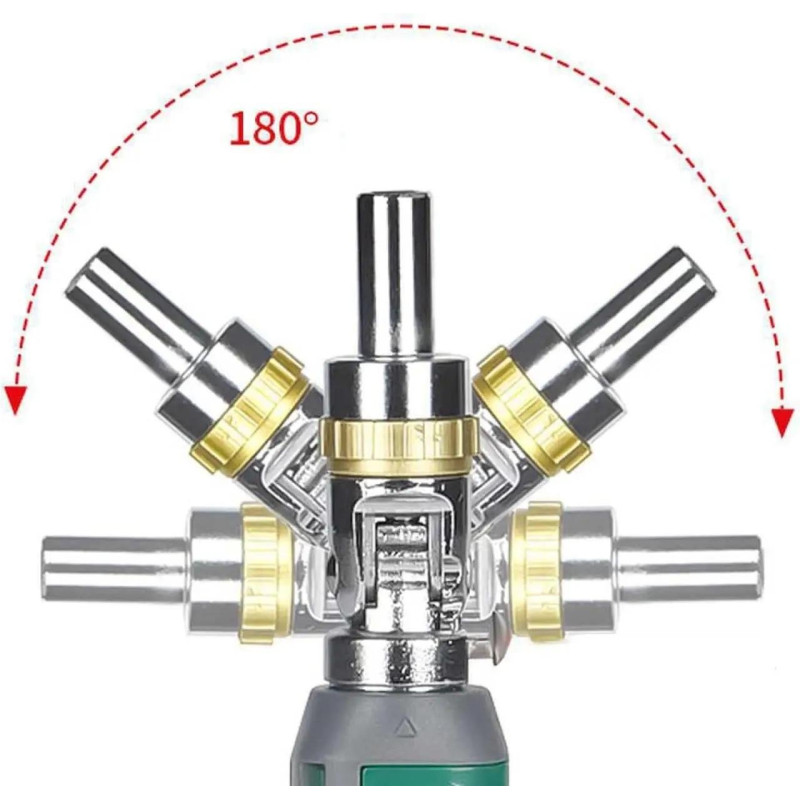 Ручна викрутка поворотна 14 в 1 з тріскачкою і насадками SM-5512 Green