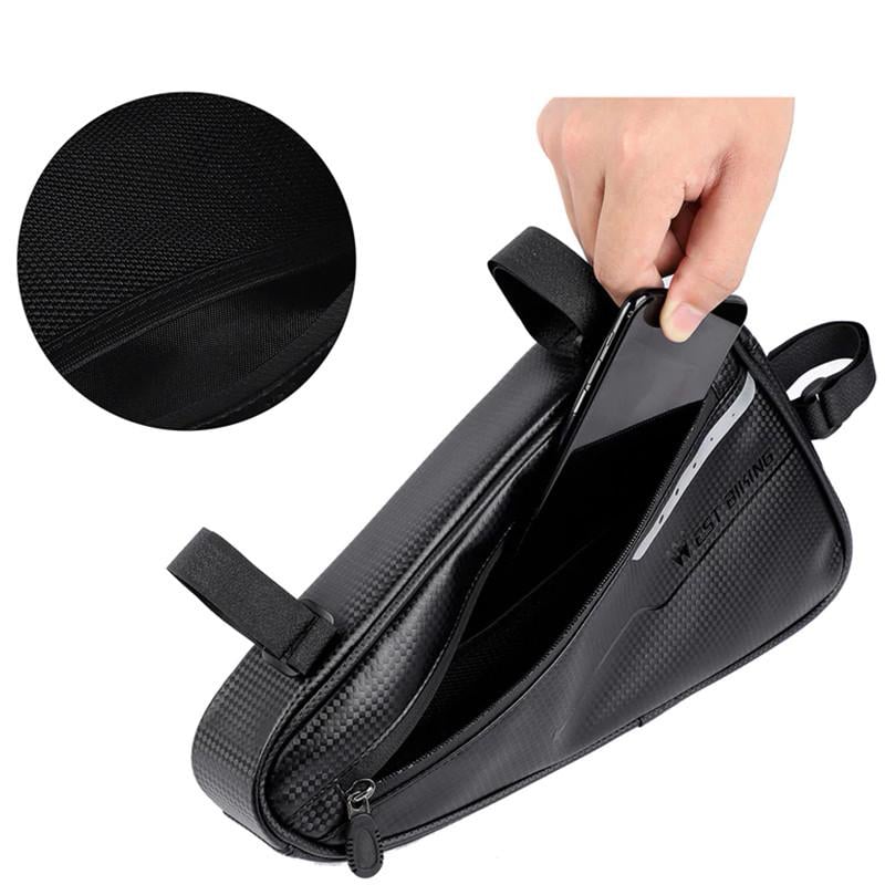 Сумка трикутна велосипедна водонепроникна велосипедна водонепроникна під раму West Biking PRO 1299 Black Сумка трикутна велосипедна водонепроникна велосипедна водонепроникна під раму West Biking PRO 1299 Black