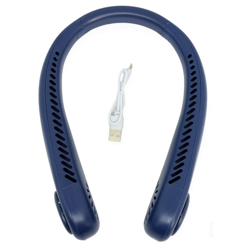 Портативний міні-вентилятор безлопатевий акумуляторний Neck Fun NF-2181 Blue