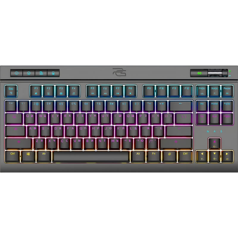 Проводная игровая клавиатура с RGB подсветкой для компьютера, українська розкладка Proove Gaming Sideswap Black