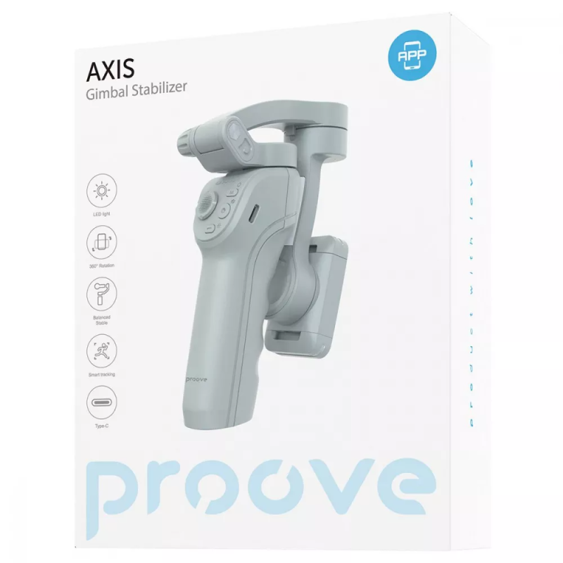 Ручной стабилизатор стедикам для видеосъемки дна смартфон с пультом Proove Axis Gimbal Stabilizer 8912 Gray