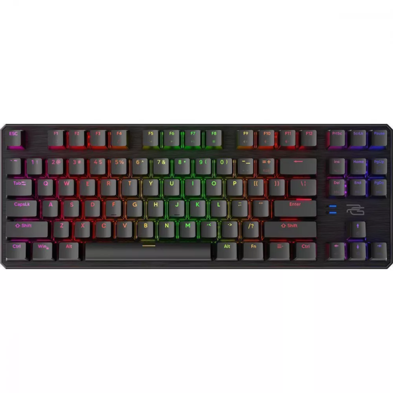 Ігрова механічна клавіатура USB, 87 кнопок з підсвічуванням і українською розкладкою Proove Gaming Everfrost Black