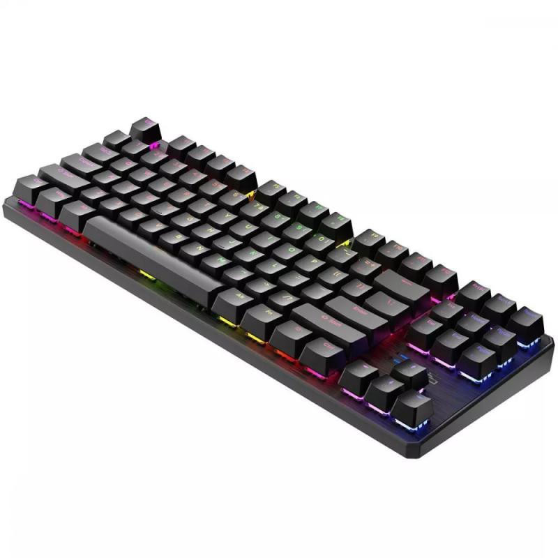 Ігрова механічна клавіатура USB, 87 кнопок з підсвічуванням і українською розкладкою Proove Gaming Everfrost Black