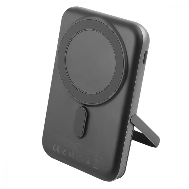 Бездротовий магнітний повербанк 20W 10000mAh з підставкою і бездротова зарядка Proove Knight Dark Gray