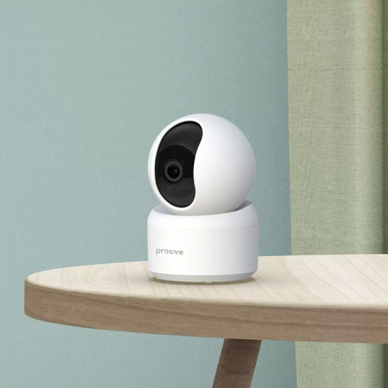Поворотная IP камера видеонаблюдения Wi-Fi 3MP 355°/70°, ночное видение, двухстороннее аудио, Type-C с датчиком движения Proove Sentry White