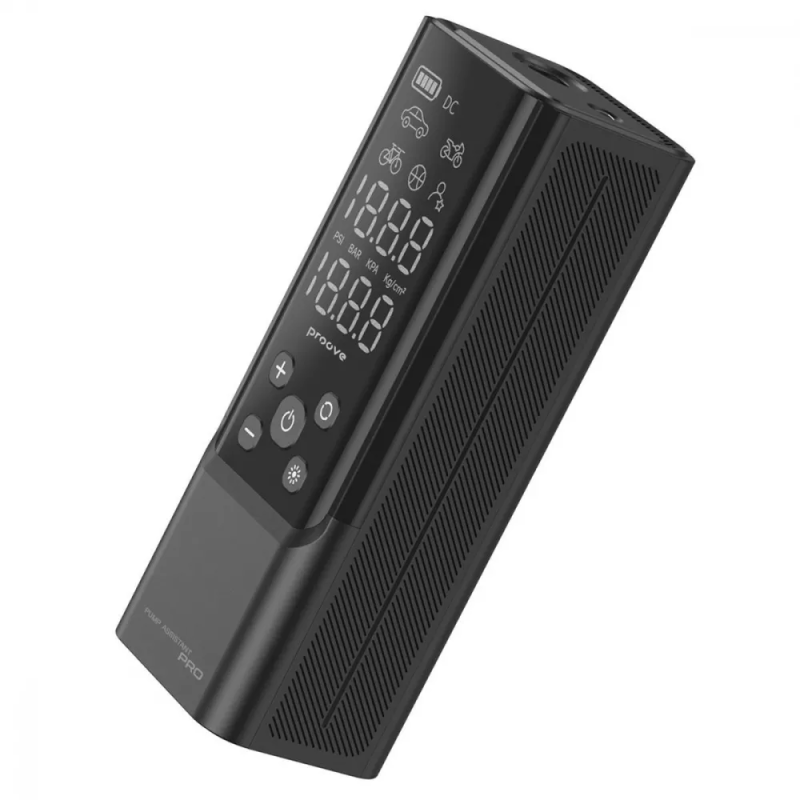 Портативний акумуляторний компресор насос для автомобіля 120W з LED-ліхтарем Proove Pump Assistant Lite Silver