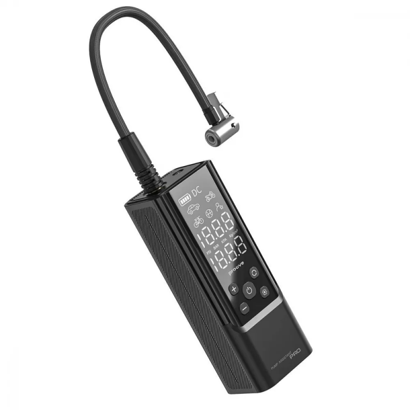 Портативний акумуляторний компресор насос для автомобіля 120W з LED-ліхтарем Proove Pump Assistant Lite Silver