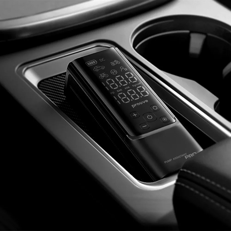 Портативний акумуляторний компресор насос для автомобіля 120W з LED-ліхтарем Proove Pump Assistant Lite Silver