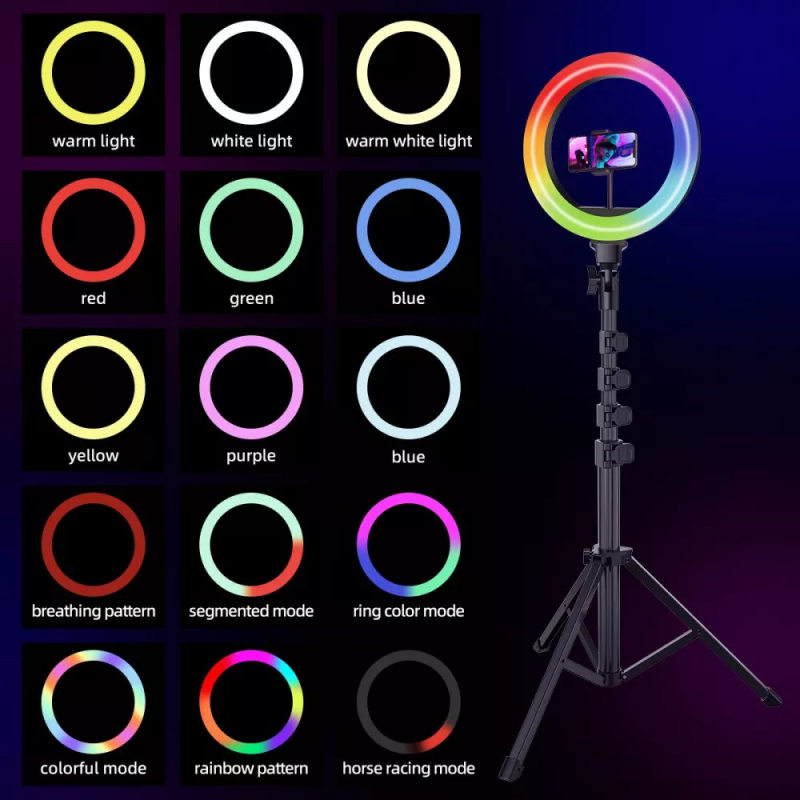 Кільцева світлодіодна LED лампа 12» 10W зі штативом 1.6м для фото Proove Halo RGB Кільцева світлодіодна LED лампа 12» 10W зі штативом 1.6м для фото Proove Halo RGB