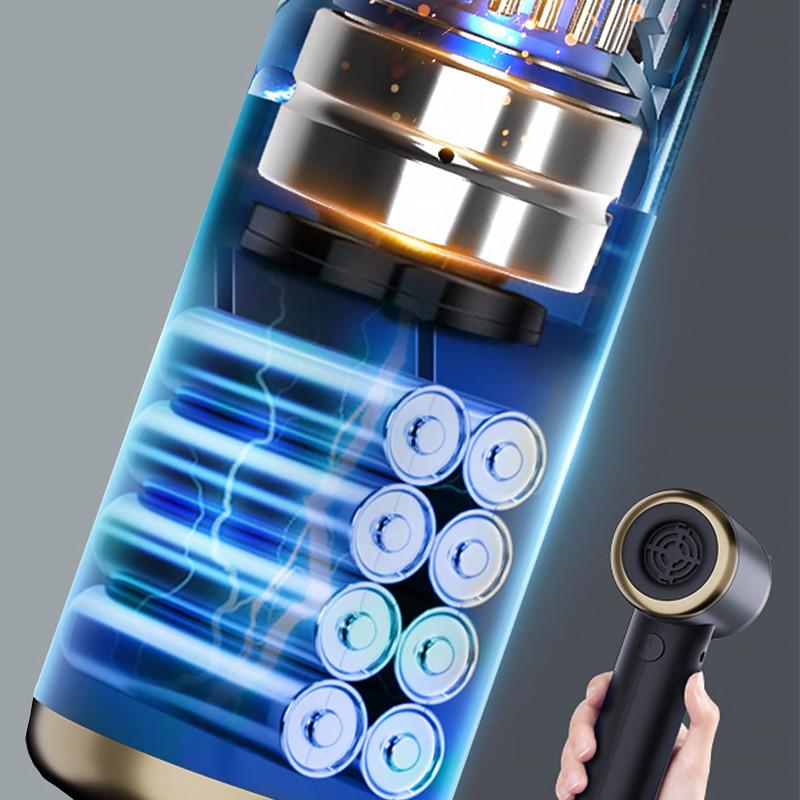 Портативний автомобільний пилосос 50Вт TYPE-C на аккамуляторі 2000 mAh з насадками і сумкою HELLOLEIBOO T-132 Black+Gold