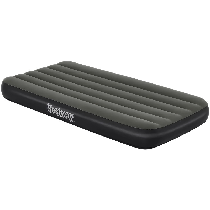 Надувний флокований одномісний матрац ПВХ з велюровим покриттям до 100кг Bestway 6713L 188x99x25см Grey