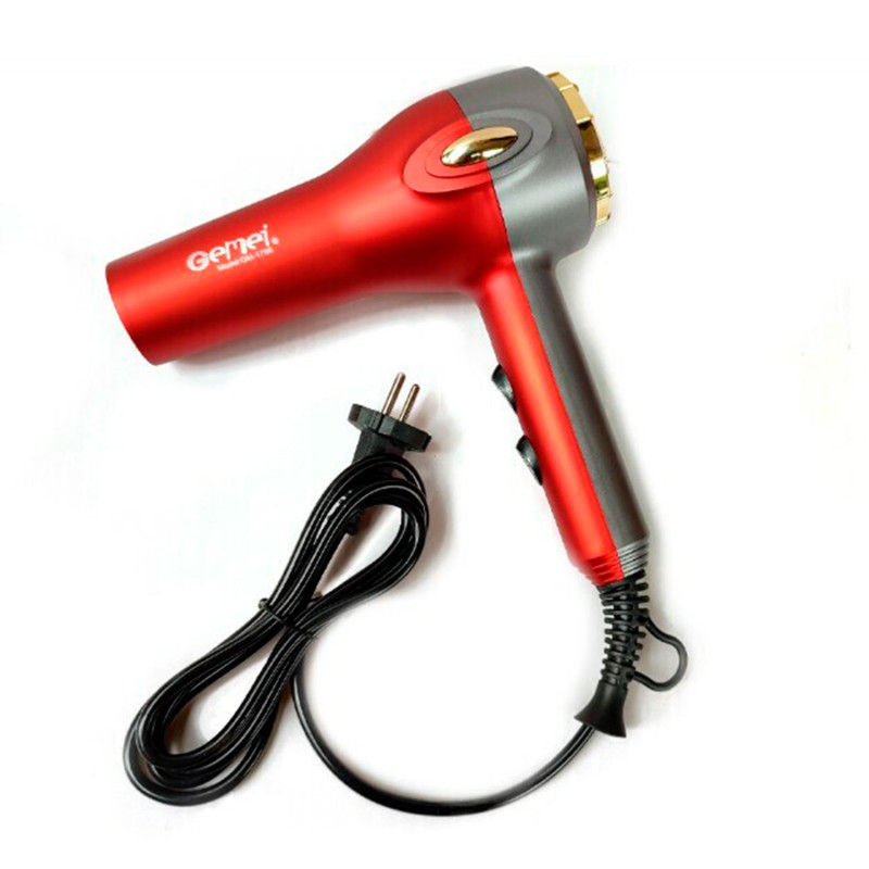 Професійний фен для волосся з іонізацією та 2 температурних режими Gemei GM-1786 2000Вт Red