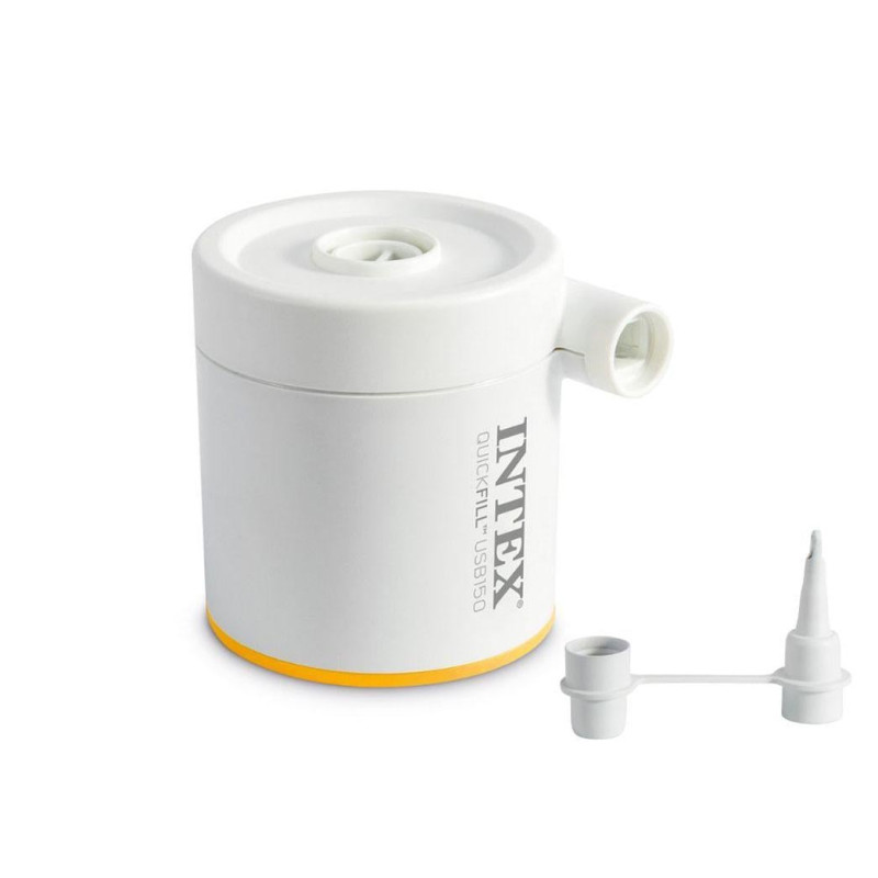 Полуторне надувне ліжко 206 x 152 x 30см, матрац із зовнішним usb-електронасосом  Intex 64179 Gray