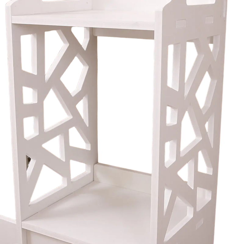 Полиця-стелаж пластикова пряма для ванної кімнати стійка до вологи 80х15х15см PK-02 White Полиця-стелаж пластикова пряма для ванної кімнати стійка до вологи 80х15х15см PK-02 White