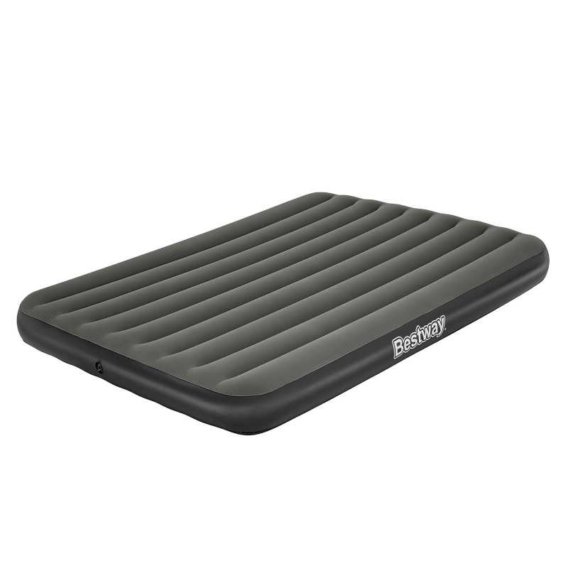 Надувний флокований двомісний матрац ПВХ з велюровим покриттям до 300кг Bestway 6713N 203x152x25см Olive