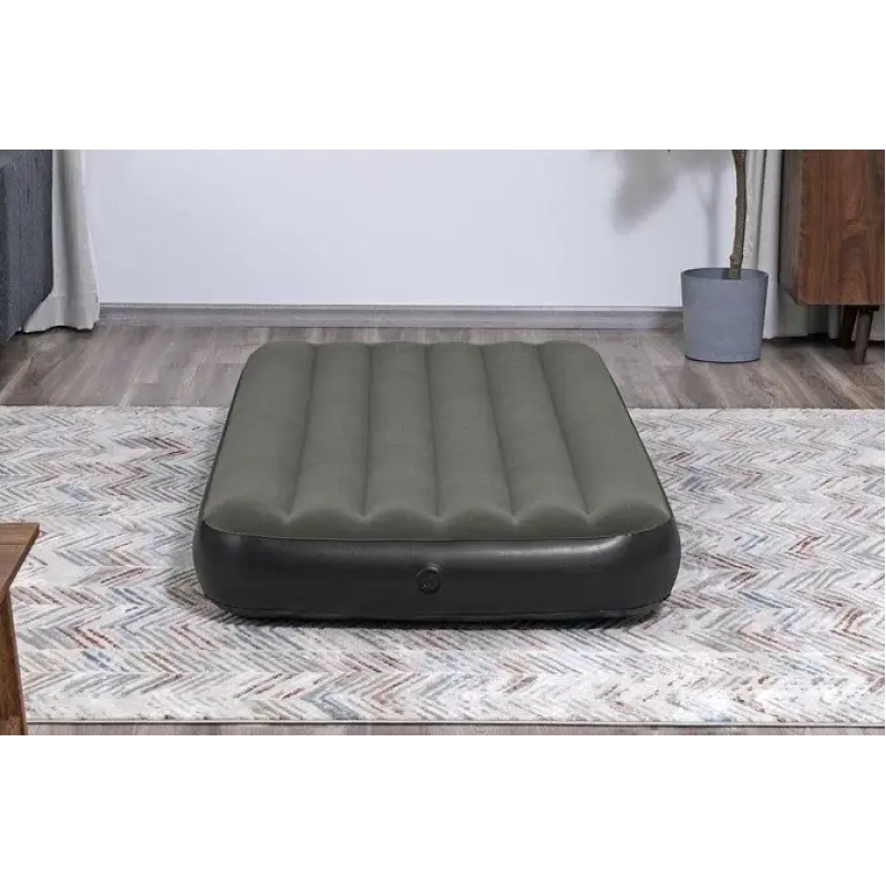 Надувний флокований одномісний матрац ПВХ з велюровим покриттям до 100кг Bestway 6713L 188x99x25см Grey