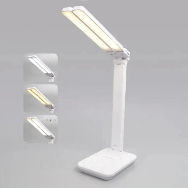 Настільна LED лампа з 2 акумуляторами 18650 3 режими роботи 6Вт 4100K 440 люмен Taigexin TGX-L7 White