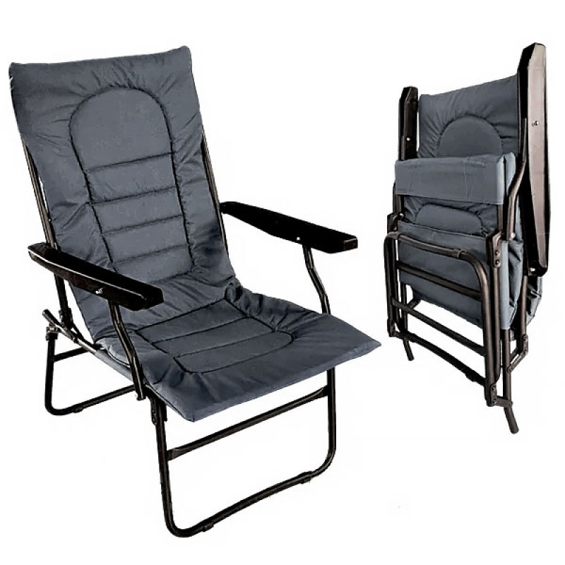 Крісло туристичне розкладне з м'яким наповненням Easy Camping для риболовлі та кемпінгу EC-1488